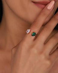 Pear Shaped Engagement Ring , Wedding Ring Pear Cut Solitaire Ring Women