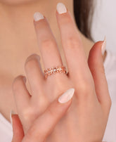 خاتم نجمة مع حجر في المنتصف - مقاس قابل للتعديل