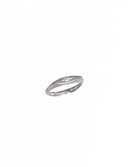 Solitaire Star Thin Silver Ring - Adjustable Size