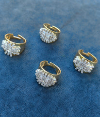 Baguette Stone Eye Silver Ring