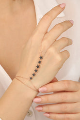 نجمة حجرية سوداء مبطنة بالفضة من ساهماران