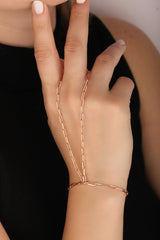 Stoneless Silver Chain Sahmeran Bracelet, Sterling silver slave bracelet jewelry / Golden Serpent Wrap / 925 Silver ring chain bracelet
