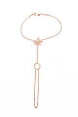 Flora Lily Flower Sahmeran Bracelet, Mom Children-Birthday Christmas Gift - Curb Hand Bracelet, Hand Slaves Chain, Sterling Silver Link