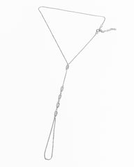 White Stone Silver Shahmeran Bracelet, Hand Chain / Ring Bracelet / Slave Bracelet