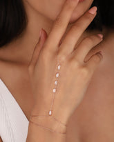 سوار شاهميران من الفضة بحجر أبيض، سوار سلسلة يد/خاتم/سوار رقيق