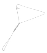 Stoneless Direction Signed Sterling Silver Hand Bracelet