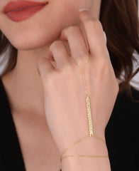 Stoneless Direction Signed Sterling Silver Hand Bracelet