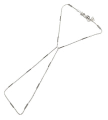 Stoneless Cylinder Chain Silver Sahmeran Bracelet, Hand Chain Bracelet - Gift for Mother - Diamond Bar Hand Chain - Star Bead Chain Bracelet