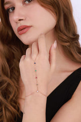 سوار يد شهمران بحجر قلب ملون