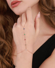 سوار يد شهمران بحجر قلب ملون