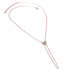 سوار شاهميران فضي على شكل قلب مع أحجار كبيرة متدلية