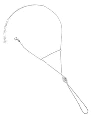 سوار شاهيران بسلسلة يد فضية مرصع بحجر عين أبيض لامع