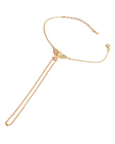 Minimalist Dove Charm Hand Chain in Sterling Silver, White Zircon Detail