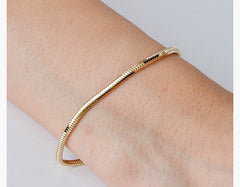 Real 14K Gold Tondo Bracelet 2.4 mm – Handmade Luxury Solid Gold Jewelry Gift