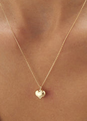 14K Solid Gold Cremation Necklace Heart Pendant