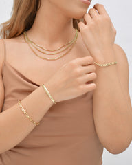 قلادة سلسلة صندوقية، من 16 إلى 26 بوصة، سمكها من 0.80 مم إلى 1.90 مم، سلسلة من الذهب الحقيقي