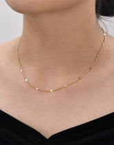 سلسلة كوبية أنيقة من الذهب عيار 14 قيراطًا، سلسلة كوبية بقطر 1.4 مم