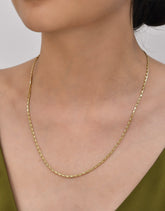 قلادة إسبانزر تشين من الذهب الحقيقي عيار 14 قيراطًا - سمك 2.16 مم (مختومة 585)