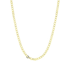 سلسلة رولو فورزينتينا - قلادة من الذهب الحقيقي عيار 14 قيراطًا - سمك 3.29 مم (مختوم 585)