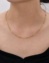 سلسلة رولو فورزينتينا - قلادة من الذهب الحقيقي عيار 14 قيراطًا - سمك 3.29 مم (مختوم 585)