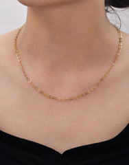 سلسلة رولو فورزينتينا - قلادة من الذهب الحقيقي عيار 14 قيراطًا - سمك 3.29 مم (مختوم 585)