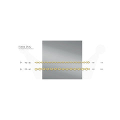 سلسلة رولو فورزينتينا - قلادة من الذهب الحقيقي عيار 14 قيراطًا - سمك 3.29 مم (مختوم 585)