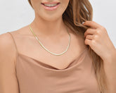 Snake Herringbone Chain | 14k Gold Italian Chain, 2.5 mm - 4.15 mm