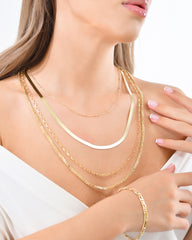 Snake Herringbone Chain | 14k Gold Italian Chain, 2.5 mm - 4.15 mm