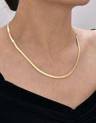 Snake Herringbone Chain | 14k Gold Italian Chain, 2.5 mm - 4.15 mm