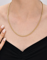 قلادة ميامي كوبية بسلسلة وصلات من الذهب الأصفر عيار 14 قيراطًا بقطر 0.84 مم إلى 4.2 مم