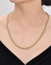 Hollow Curb - 14K Real Gold Chain Necklace - Thickness 3.95 mm (585 Stamped)