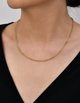 قلادة سلسلة من الذهب الصلب عيار 14 قيراطًا - قبة مجوفة - سمك 2.20 مم (مختومة 585)