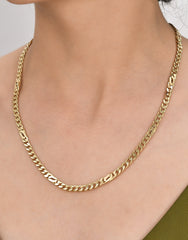 موديلات خيالية مصنوعة يدويًا، عين الطائر مصنوعة يدويًا - قلادة سلسلة من الذهب الصلب عيار 14 قيراطًا - سمك 5.10 مم (مختومة 585)