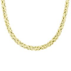 سلسلة ذهبية بيزنطية صلبة من طراز King Byzantine Gold بسمك 2.30 مم إلى 4.70 مم