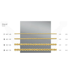 Rope Chain - 14K Solid Gold Chain Necklace - Thickness 2.30 mm (585 Stamped)