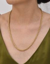 Rope Chain - 14K Real Gold Chain Necklace - Thickness 4.40 mm (585 Stamped)
