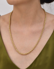 Rope Chain - 14K Real Gold Chain Necklace - Thickness 4.40 mm (585 Stamped)