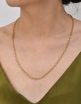 قلادة رولو مارينر بيضاوية الشكل - سلسلة من الذهب الصلب عيار 1 قيراط - سمك 3.60 مم (مختومة 585)