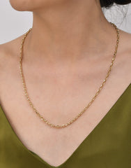 قلادة رولو مارينر بيضاوية الشكل - سلسلة من الذهب الصلب عيار 1 قيراط - سمك 3.60 مم (مختومة 585)