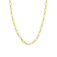 عقد سلسلة من الذهب الصلب عيار 14 قيراطًا بحلقة قصيرة على شكل مشبك ورق - سمك 2.66 مم (مختوم 585)