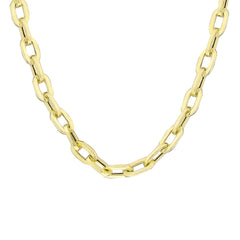 عقد سلسلة من الذهب الصلب عيار 14 قيراطًا بحلقة قصيرة على شكل مشبك ورق - سمك 2.66 مم (مختوم 585)