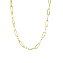 عقد بسلسلة من الذهب الحقيقي عيار 14 قيراطًا - مشبك ورق طويل - سمك 2.78 مم (مختوم 585)