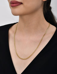 Rombo Model Chain - 14K Solid Gold Chain Necklace - Thickness 3.90 mm (585 Stamped)
