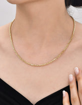 Spike Braided Model Chain - 14K Solid Gold Chain Necklace - Thickness 1.50 mm (585 Stamped)