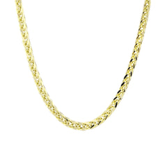 Spiga Braided Model Chain - 14K Solid Gold Chain Necklace - Thickness 3.70 mm (585 Stamped)