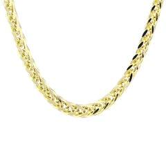 Spiga Braided Model Chain - 14K Solid Gold Chain Necklace - Thickness 3.70 mm (585 Stamped)