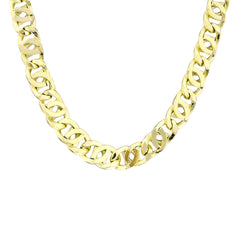 Tiger Eye Hand Made Gold Chain - 14K Solid Gold Chain Necklace - Thickness 6.00 mm (585 Stamped)