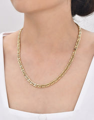 Tiger Eye Hand Made Gold Chain - 14K Solid Gold Chain Necklace - Thickness 6.00 mm (585 Stamped)