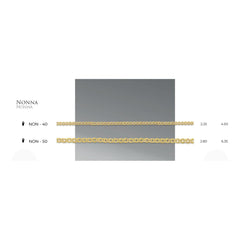 قلادة سلسلة نونا من الذهب الحقيقي عيار 14 قيراطًا - سمك 2.80 مم (مختومة 585) - سلسلة نونا متصلة للرجال والنساء