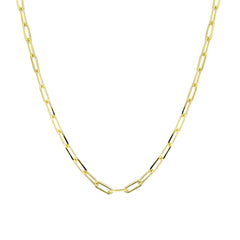Thin Paperclip - 14K Solid Gold Chain Necklace - Thickness 2.15 mm